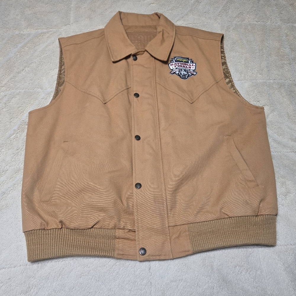 Wrangler Canvas Vest Pro Rodeo National Finals Vest NFR Rodeo Vest, Quilted, 2X